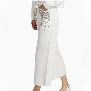 Rag & Bone Andi Embellished High-Rise Ankle Wide-Leg Jeans